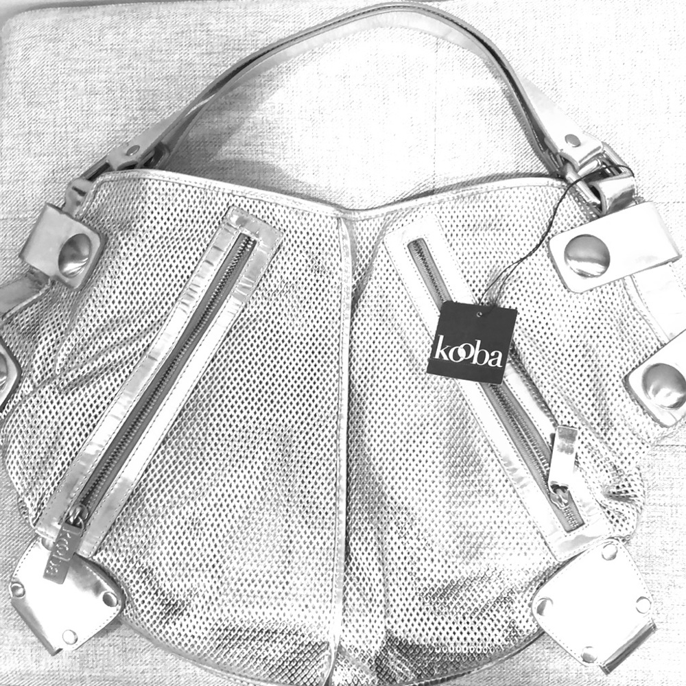 Kooba silver textured hobo